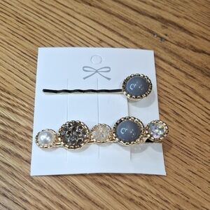 Elegant Gold & Gray Hair Pin Set
